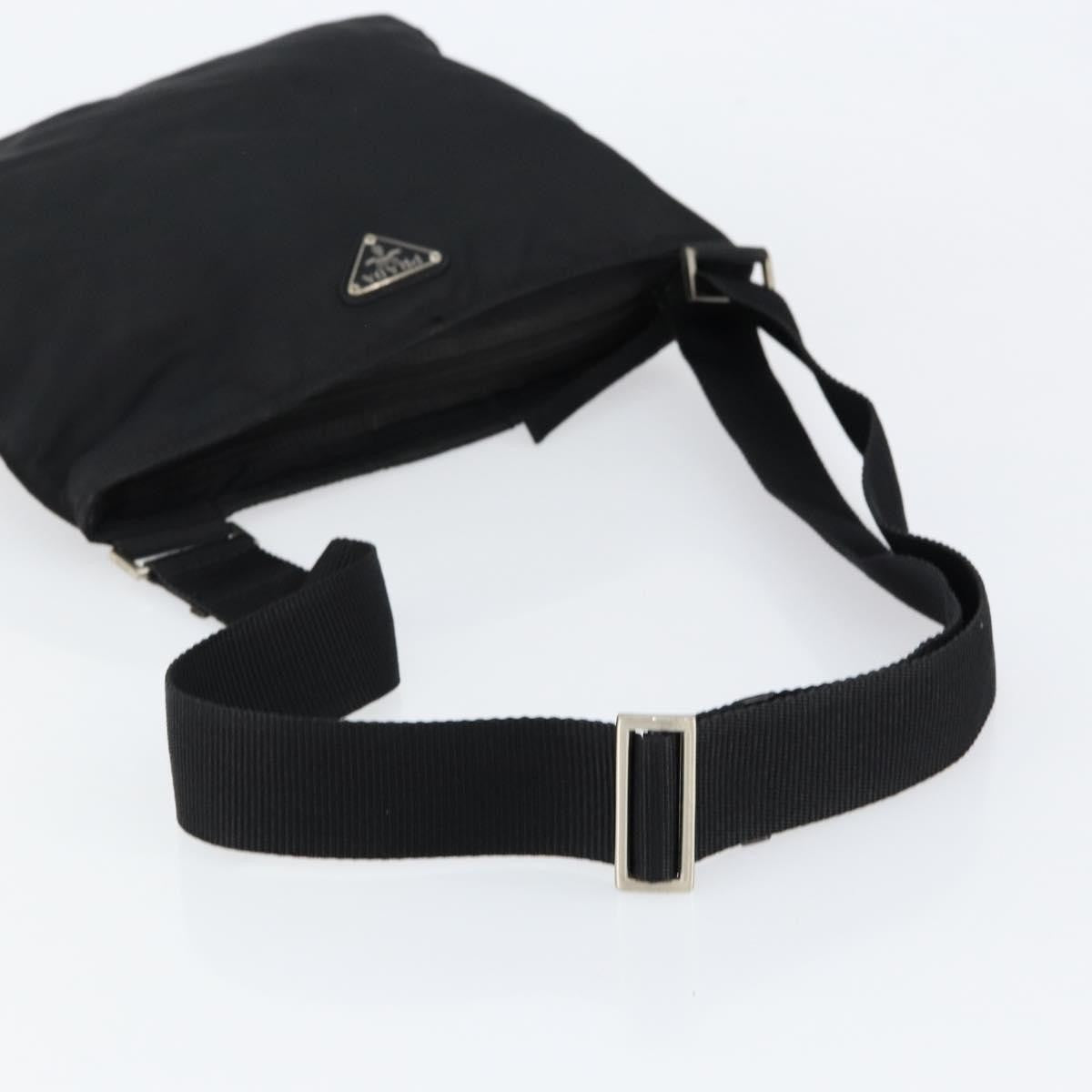 Prada Flat Messenger Bag Tessuto, BLACK, NYLON, Shoulder bag