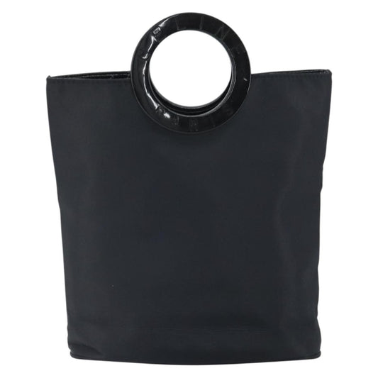 Celine Circle Logo Handbag Nylon, BLACK, NYLON, Handbag