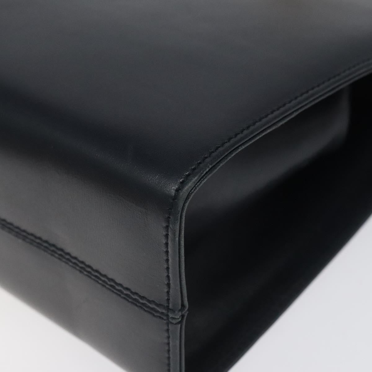 Salvatore Ferragamo Vintage Gancini Chain Shoulder Bag Leather, NAVY, LEATHER, Shoulder bag