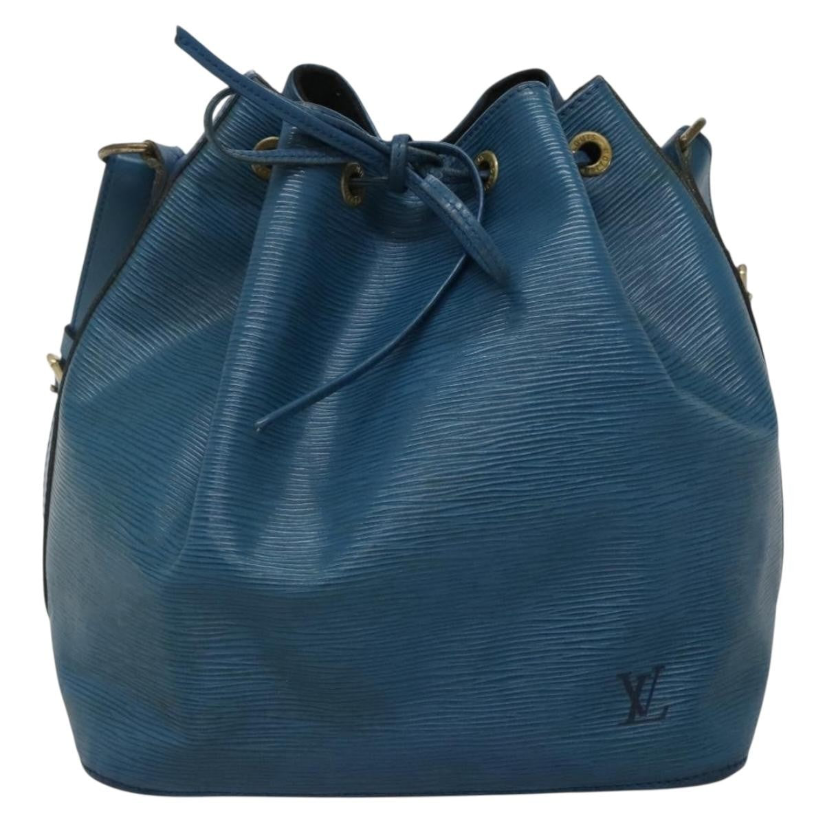 Louis Vuitton Petit Noe Handbag Epi Leather, BLUE, LEATHER, Handbag