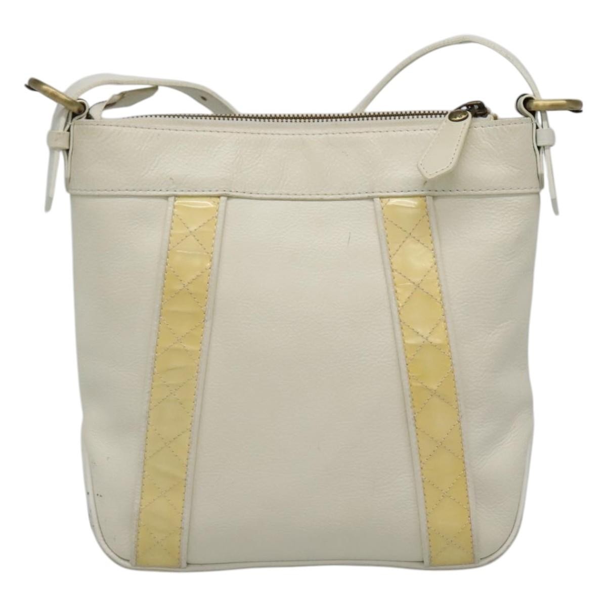 Burberry Vintage Shoulder Bag Leather, WHITE, LEATHER, Shoulder bag