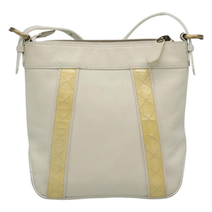 Burberry Vintage Shoulder Bag Leather, WHITE, LEATHER, Shoulder bag