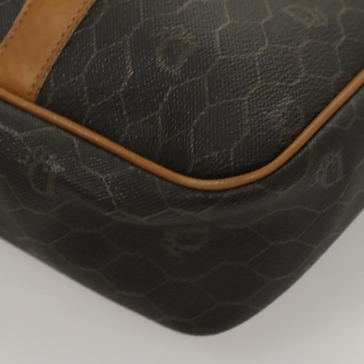 Christian Dior Vintage Honeycomb Handbag Canvas Leather, BLACK, CANVAS, Handbag