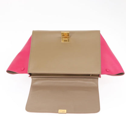 Celine Bicolor Trapeze Bag Leather, BEIGE, LEATHER, Handbag