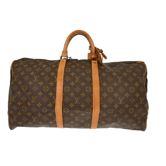 Louis Vuitton Keepall Bag Monogram Canvas, BROWN, CANVAS, Travel bag