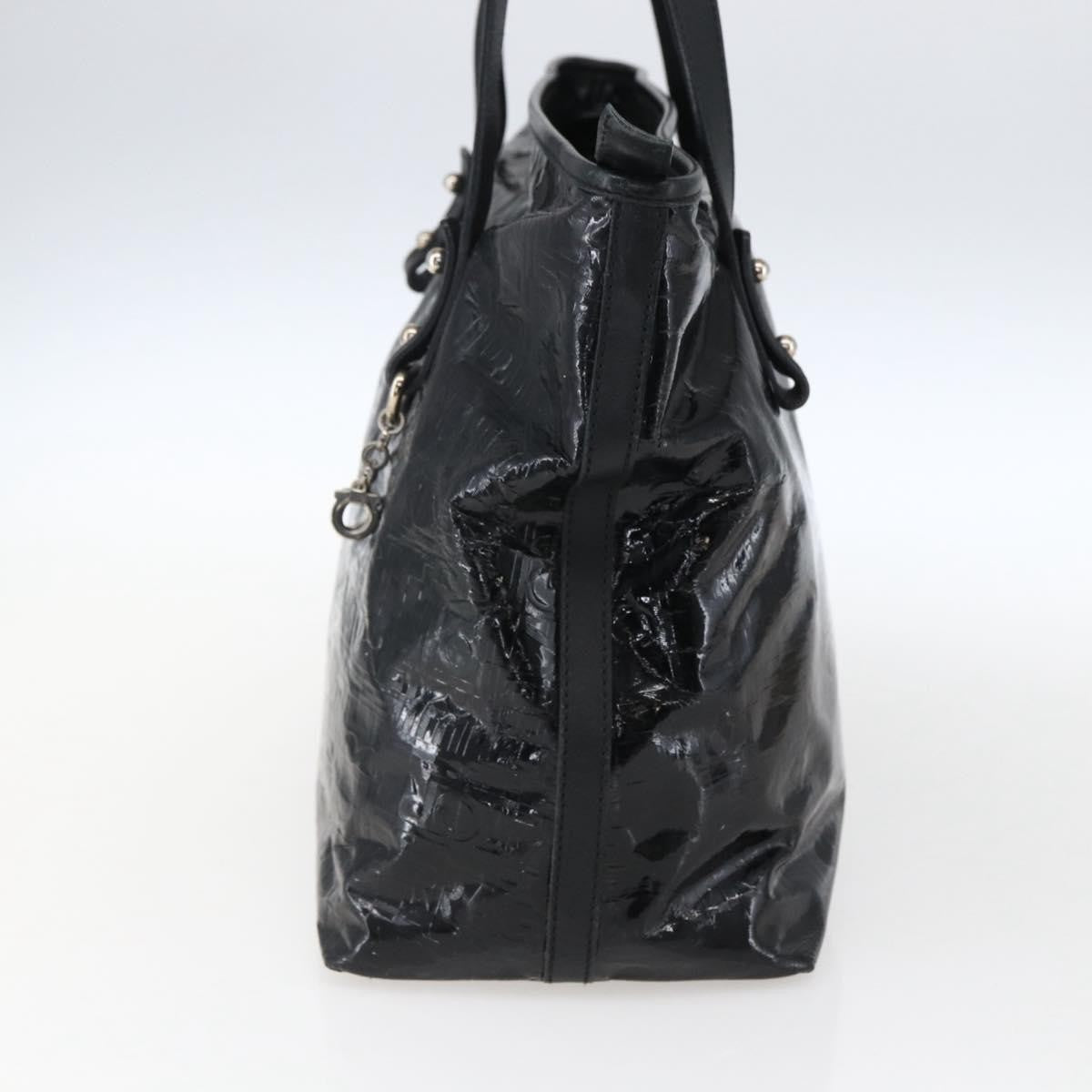 Salvatore Ferragamo Gancini Tote Patent leather, BLACK, PATENT_LEATHER, Tote bag