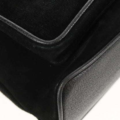 Gucci Vintage Bamboo Backpack Suede, BLACK, SUEDE, Backpack