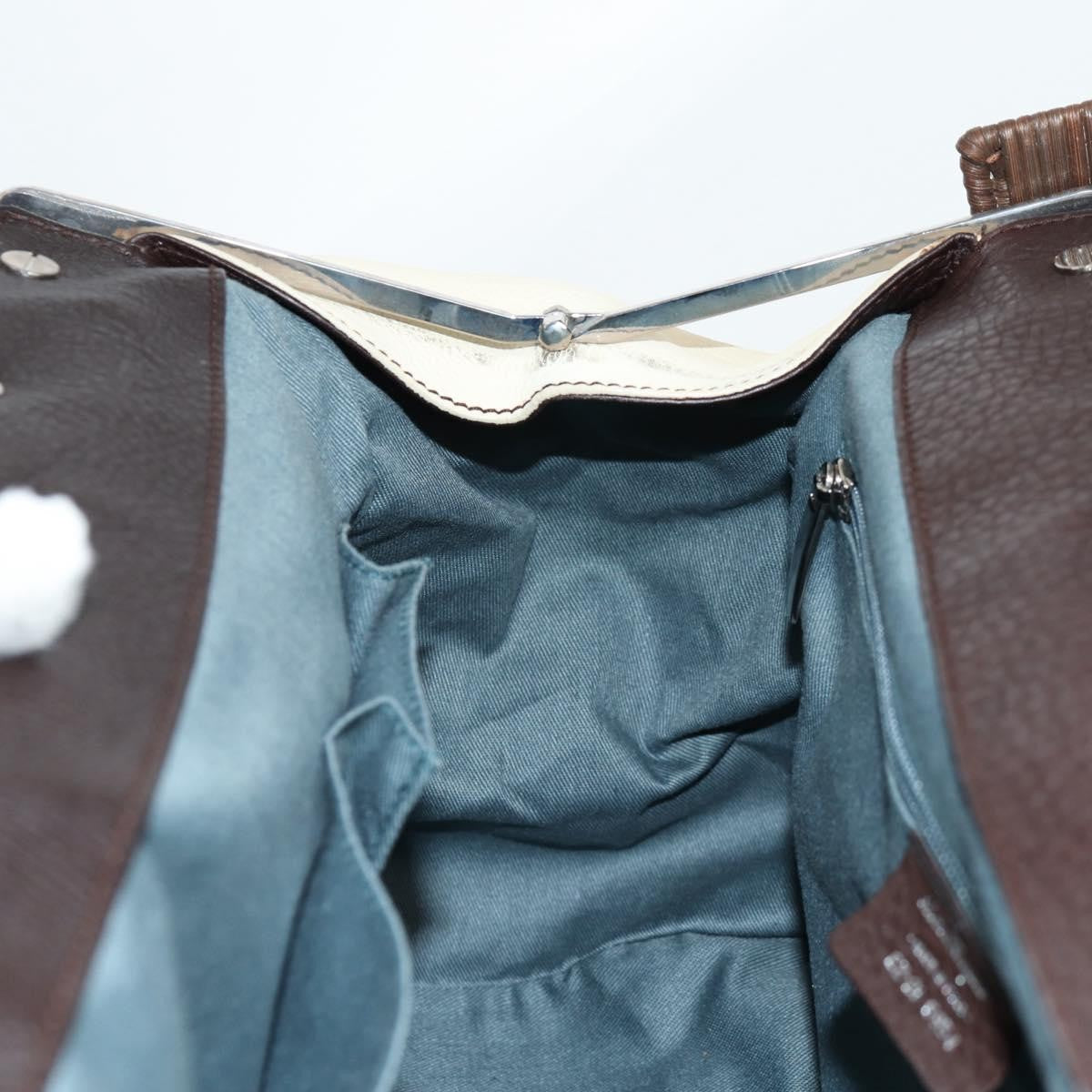 Salvatore Ferragamo Gancini handbag Leather, BEIGE, LEATHER, Handbag