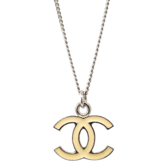 Chanel CC Logo Pendant Necklace Metal, SILVER, SILVER_PLATED, Necklace