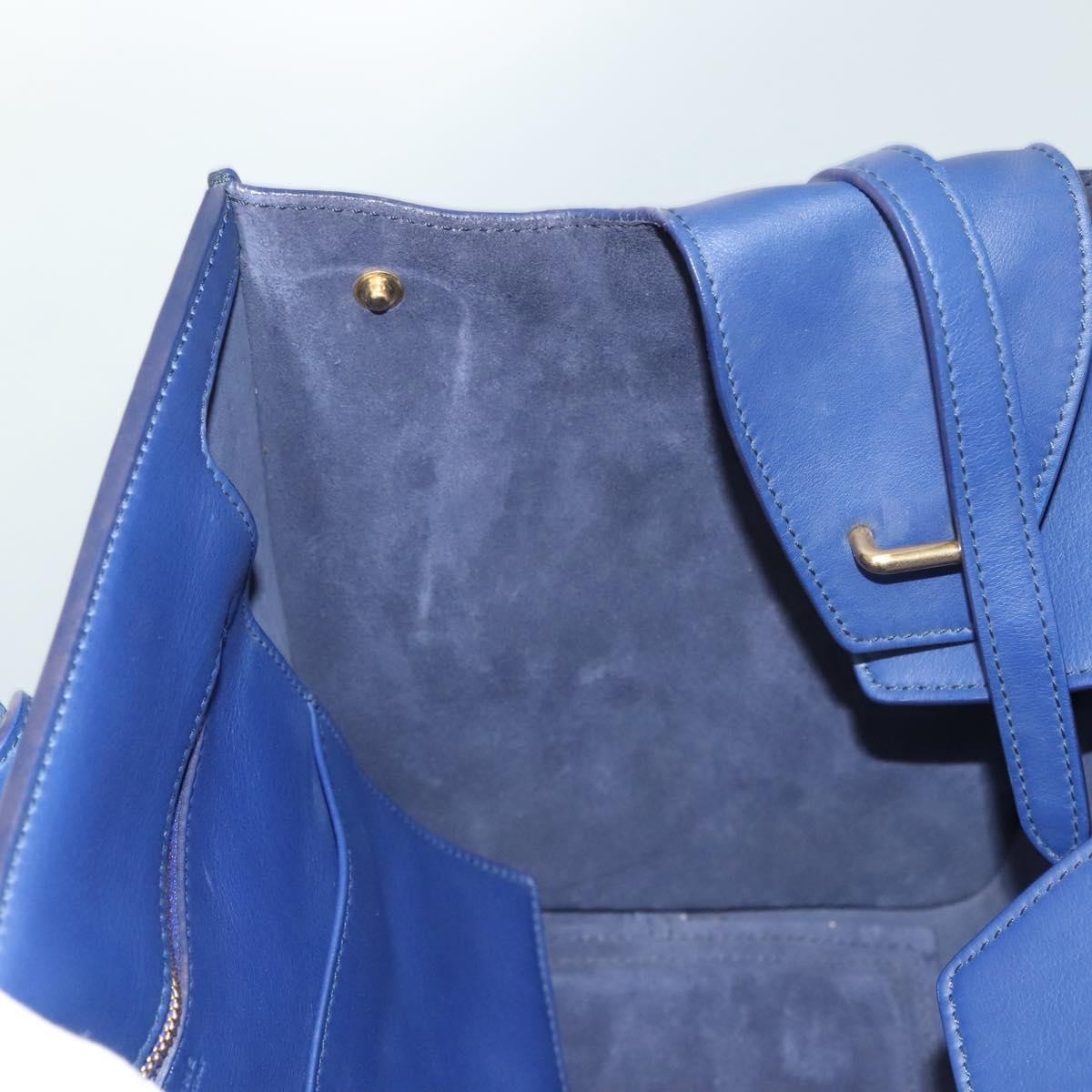 Celine Tie Knot Tote Smooth Leather, NAVY, LEATHER, Handbag