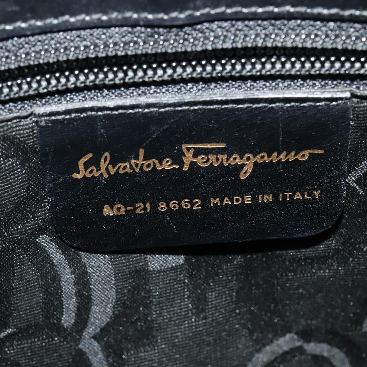 Salvatore Ferragamo Gancini Shoulder Bag Leather, BLACK, LEATHER, Shoulder bag