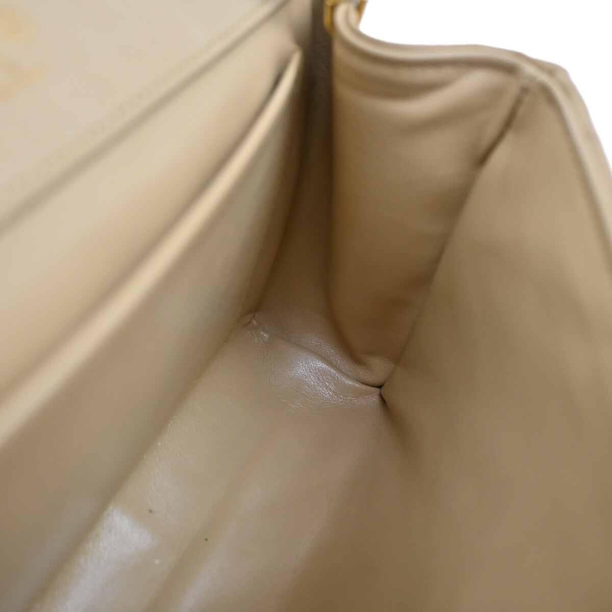 Chanel Vintage Envelope Flap Bag Quilted Lambskin, BEIGE, LEATHER, Clutche & pouche