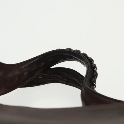 Chanel Vintage Chain Around Shoulder Bag Leather, BROWN, LEATHER, Shoulder bag