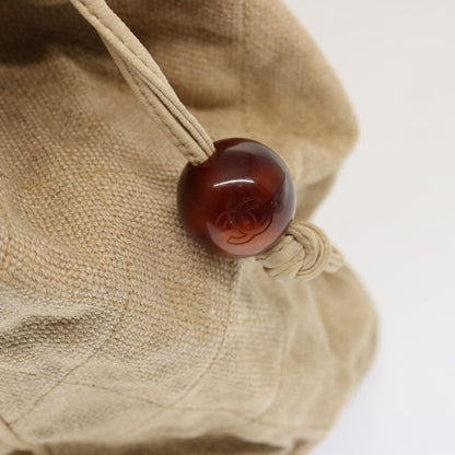 Chanel Resin Chain Handle Shoulder Bag Canvas, BEIGE, CANVAS, Shoulder bag