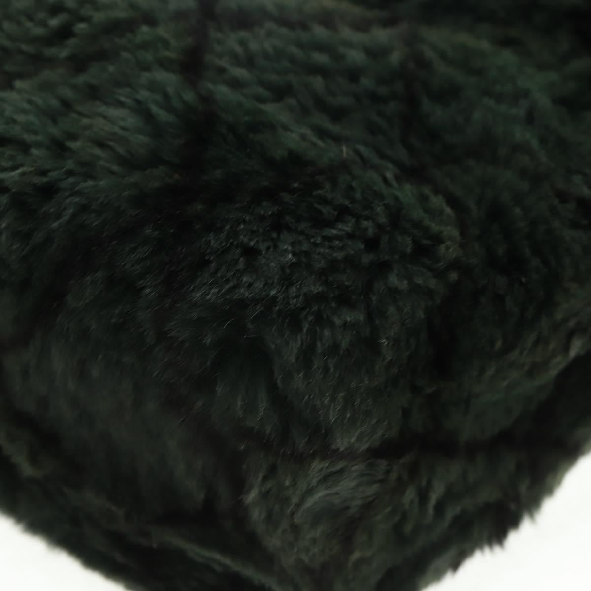 Chanel Vintage CC Chain Tote Printed Lapin Fur, GREEN, FAUX_FUR, Tote bag