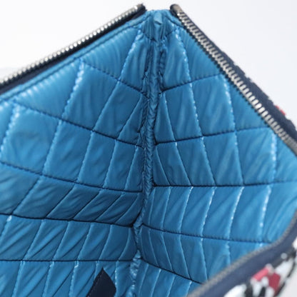 Chanel Dubai O Case Clutch Quilted Printed Nylon, BLACK, NYLON, Clutche & pouche