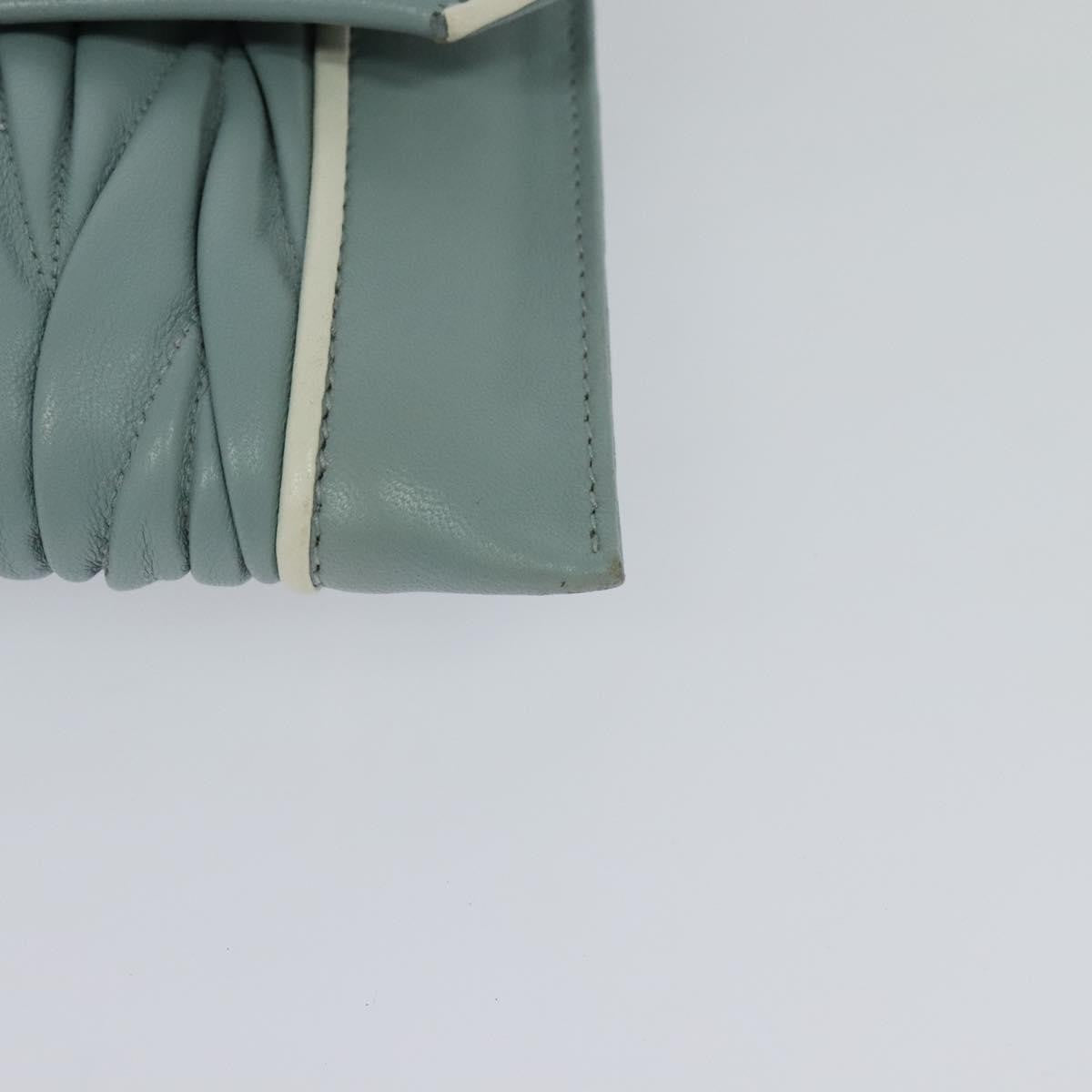 Miu Miu Madras Chain Clutch Matelasse Leather with Glitter, BLUE, LEATHER, Shoulder bag