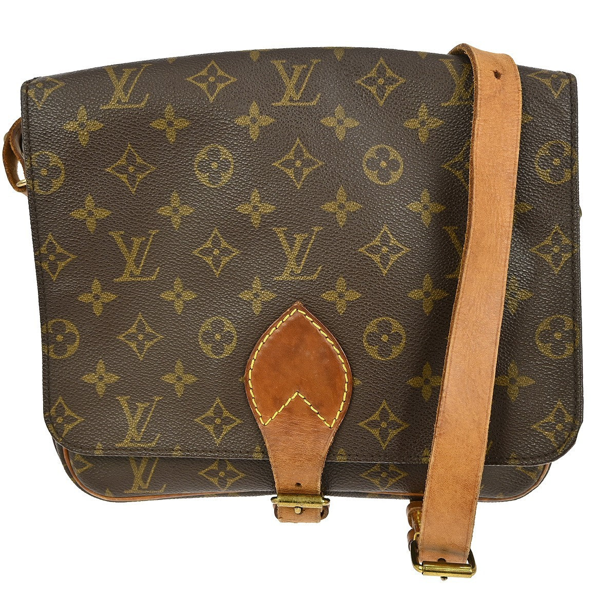 Louis Vuitton Cartouchiere Handbag Monogram Canvas, BROWN, CANVAS, Shoulder bag