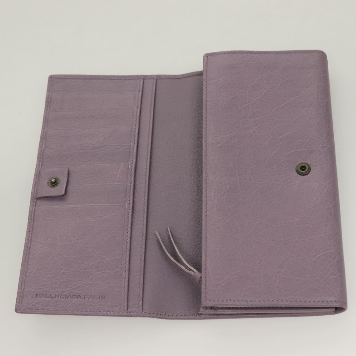 Balenciaga Classic Continental Zip Around Wallet Leather, PURPLE, LEATHER, Wallets