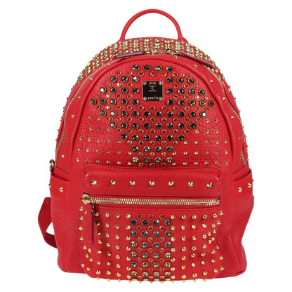 MCM Vintage Vicetos Backpack Leather, Red, Leather, Backpack