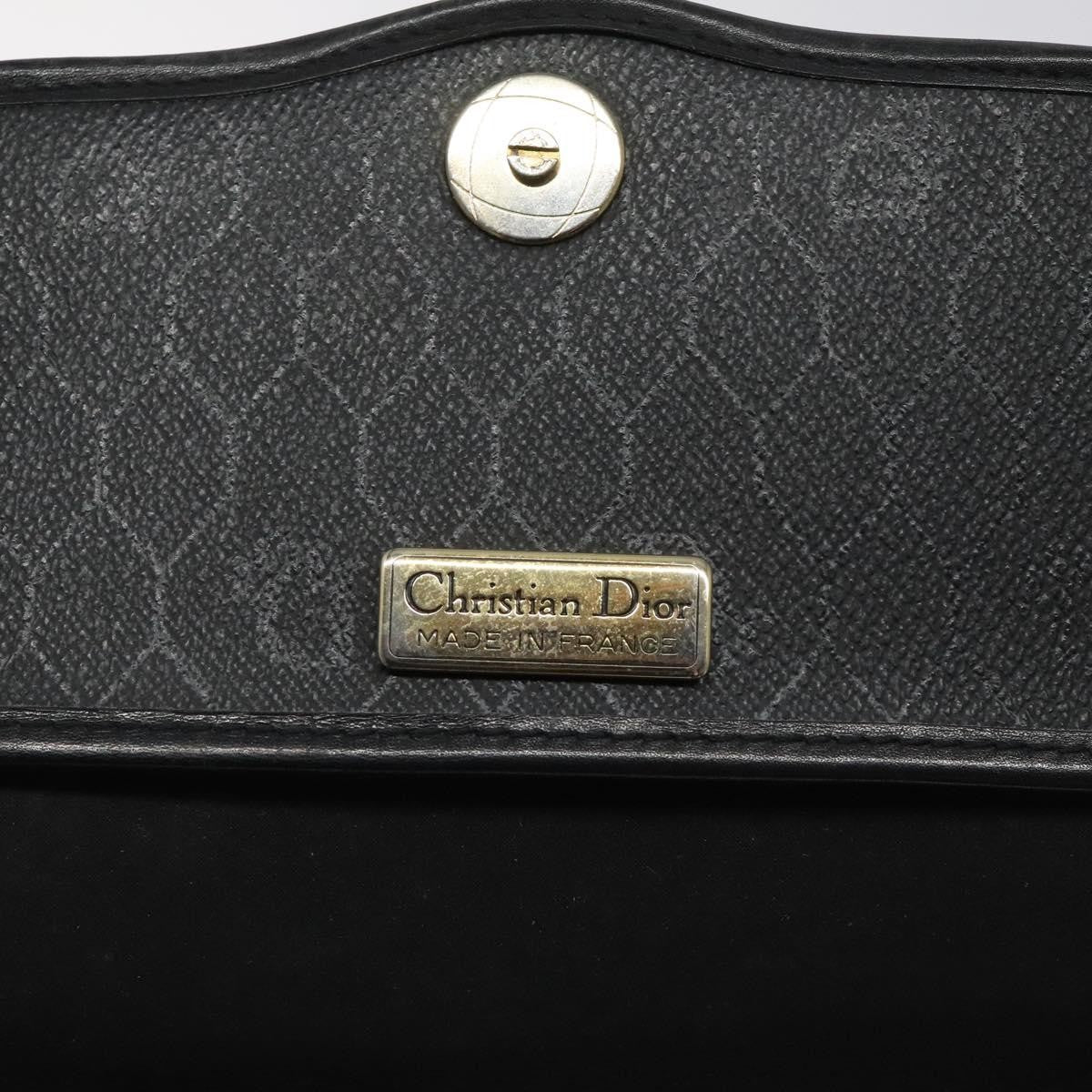 Christian Dior Vintage Honeycomb Flap Crossbody Bag Coated Canvas, BLACK, CANVAS, Crossbody bag