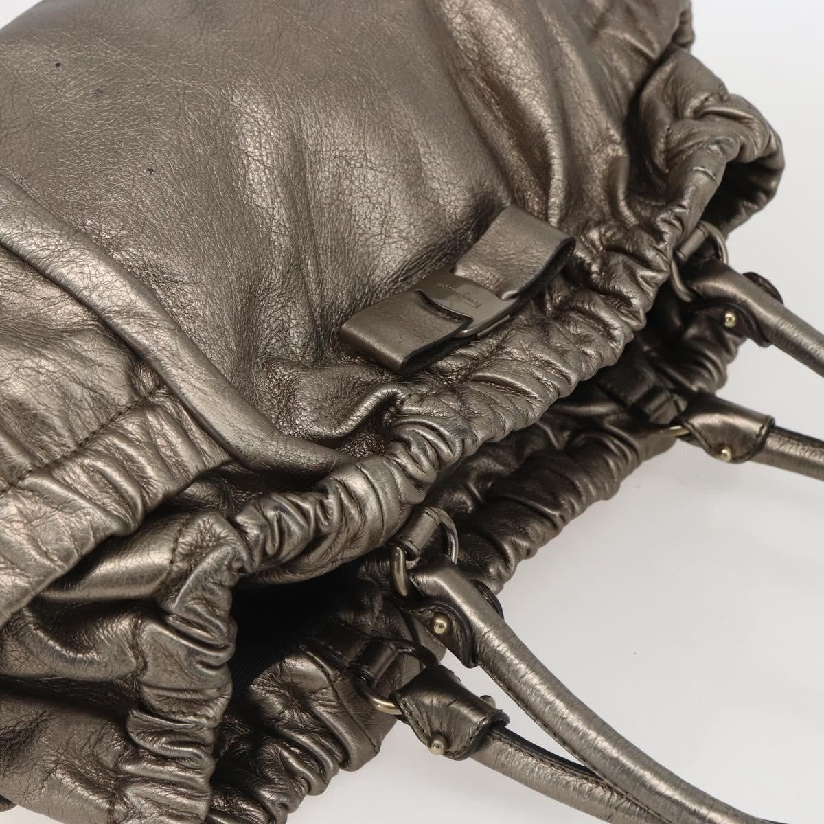 Salvatore Ferragamo Vala Handbag Leather, GOLD, LEATHER, Handbag