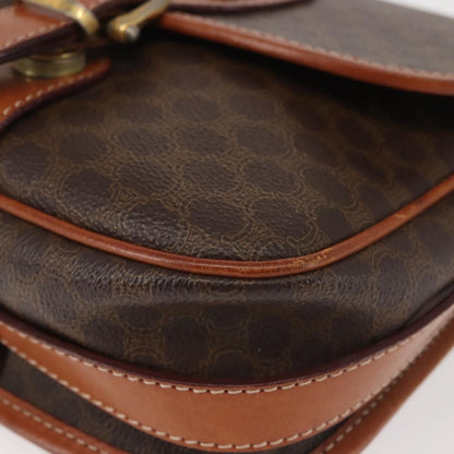 Celine Macadam Shoulder Bag PVC Leather, BROWN, CANVAS, Shoulder bag