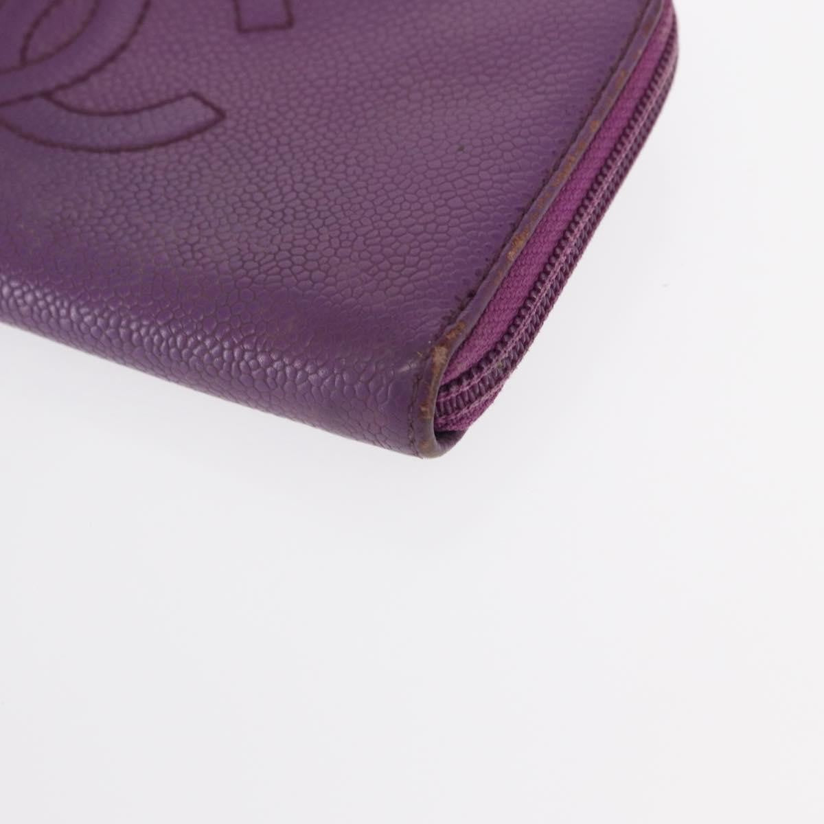 Chanel Timeless CC Zipped Wallet Caviar, PURPLE, LEATHER, Wallets
