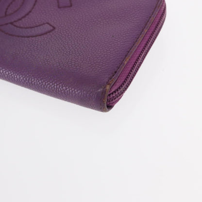 Chanel Timeless CC Zipped Wallet Caviar, PURPLE, LEATHER, Wallets