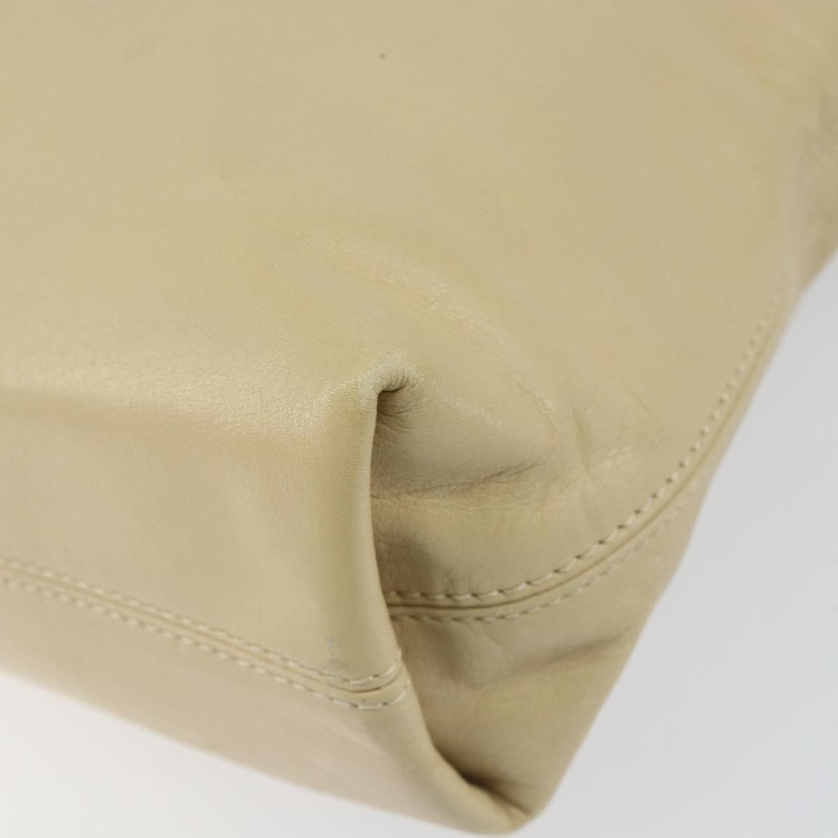 Chanel Vintage CC Logo Tote Leather, BEIGE, LEATHER, Tote bag