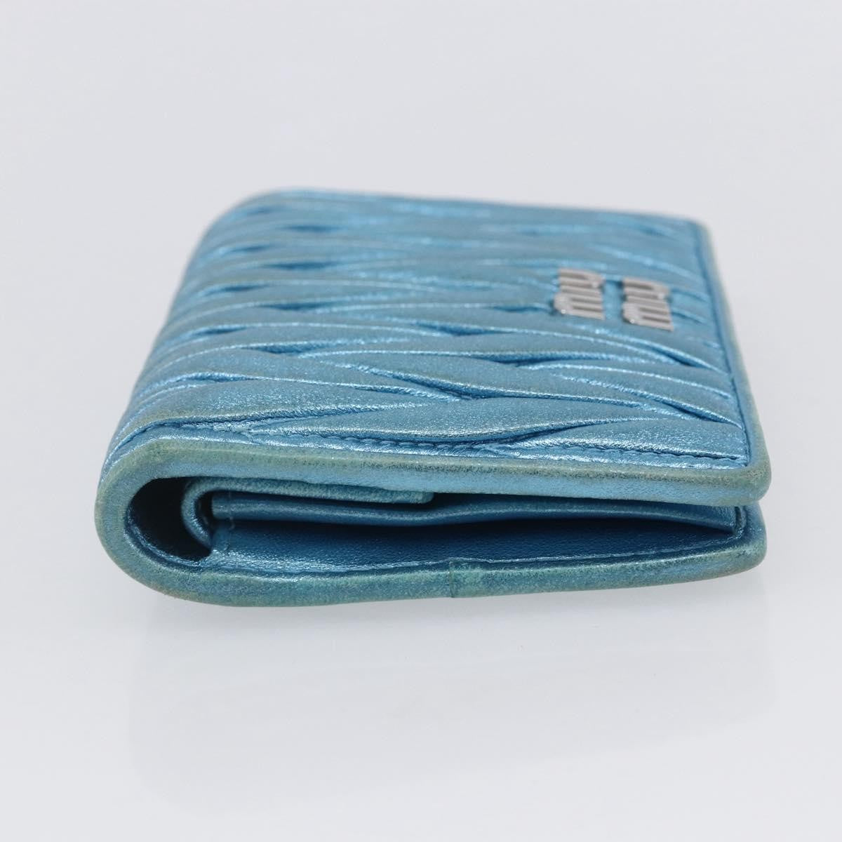 Miu Miu Matelasse Wallet Leather, BLUE, LEATHER, Wallets