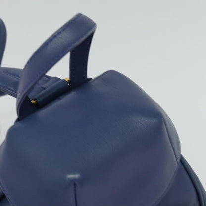 Christian Dior Vintage Flap Backpack Leather, BLUE, LEATHER, Backpack