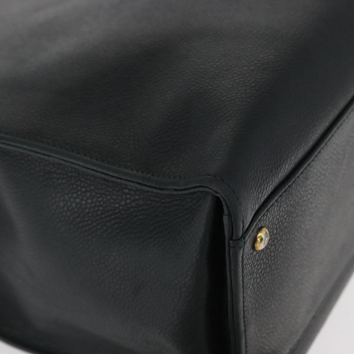 Chanel Vintage CC Lock Pocket Chain Tote Caviar, GREEN, LEATHER, Handbag