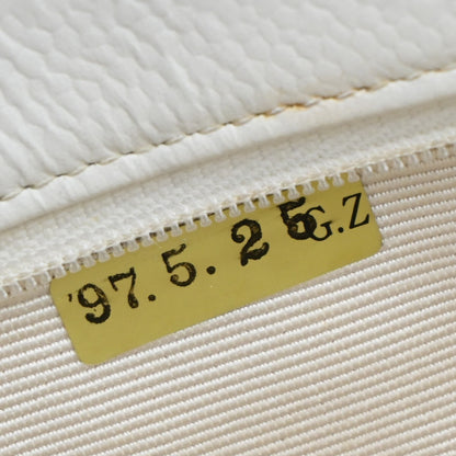 Chanel Vintage Grand Shopping Tote Quilted Calfskin, WHITE, LEATHER, Tote bag