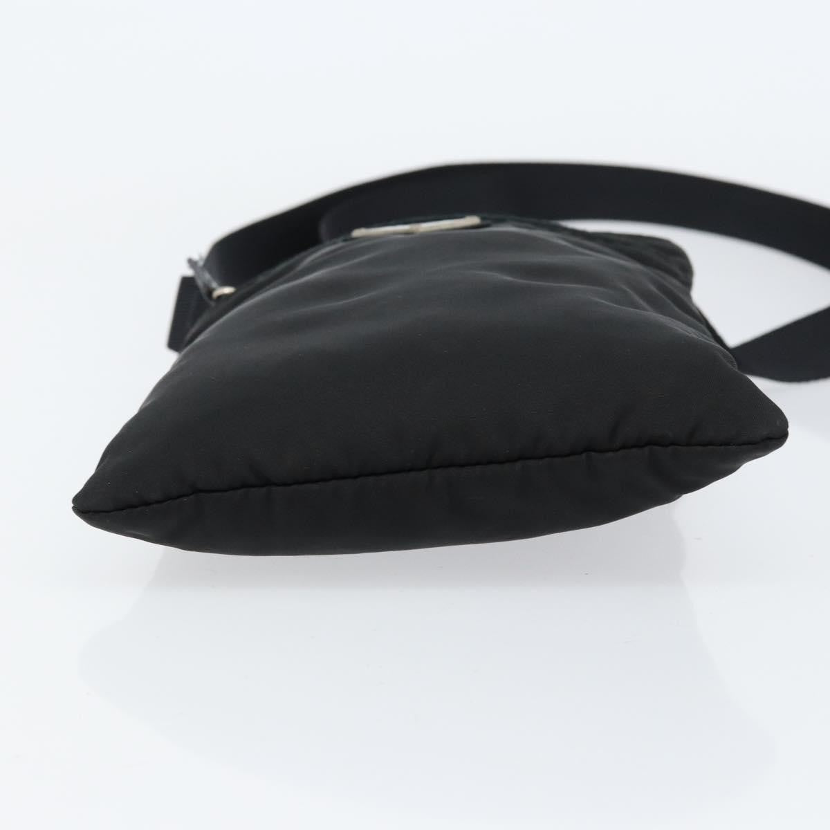 Prada Front Zip Convertible Flat Messenger Tessuto with Leather, BLACK, NYLON, Shoulder bag