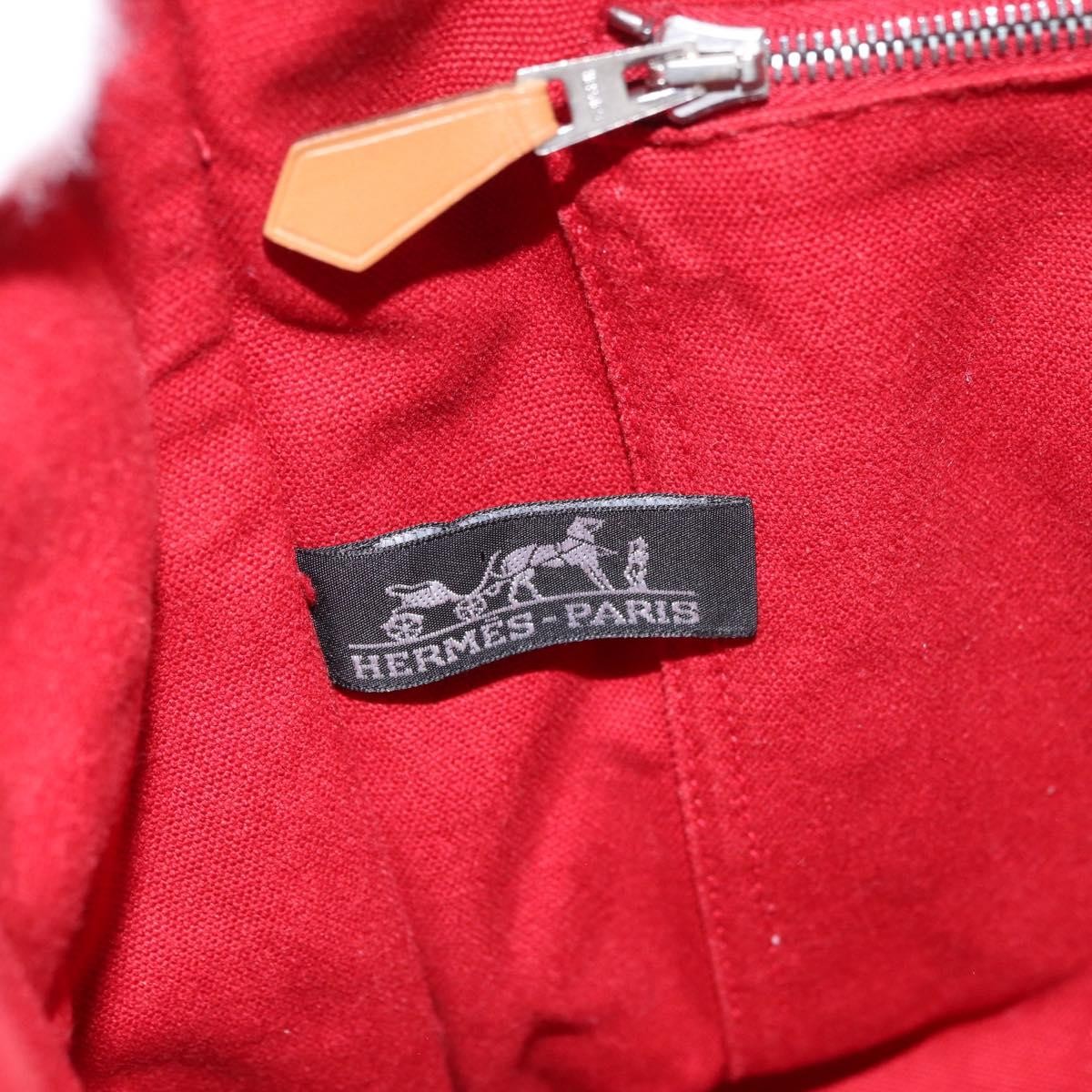 Hermes Fourre Tout Tote Toile, RED, CANVAS, Tote bag