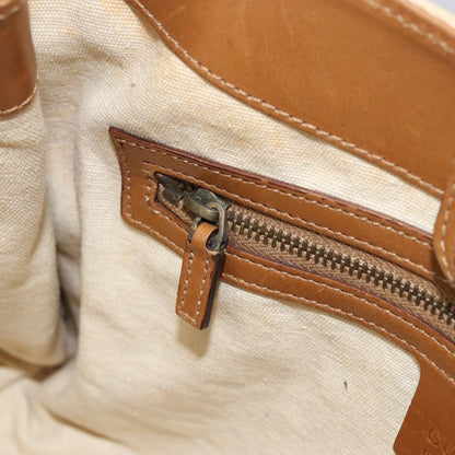 Gucci Vintage Bamboo Handle Bag Canvas, BEIGE, CANVAS, Tote bag