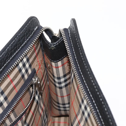 Burberry Zip Clutch Leather, BLACK, LEATHER, Clutche & pouche