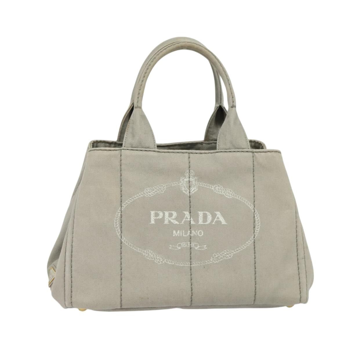 Prada Canapa Tote Canvas, GRAY, CANVAS, Tote bag