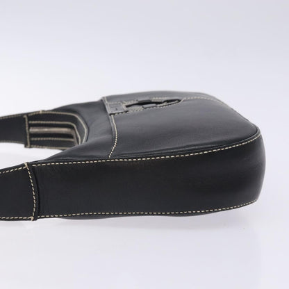 Salvatore Ferragamo Gancini Shoulder Bag Leather, BLACK, LEATHER, Shoulder bag