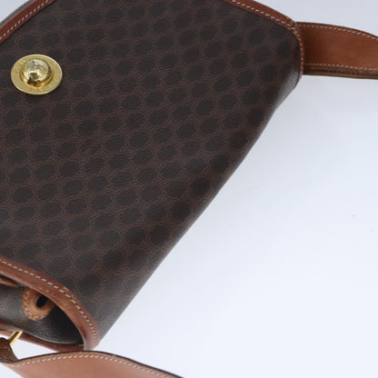 Celine Macadam Shoulder Bag PVC Leather, BROWN, CANVAS, Shoulder bag