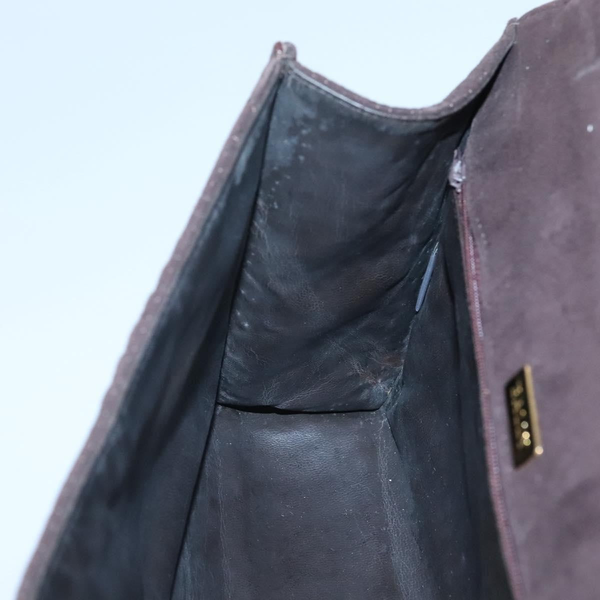 Bally Vintage Handbag Quilted suede, BROWN, SUEDE, Handbag