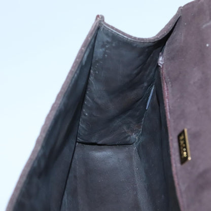 Bally Vintage Handbag Quilted suede, BROWN, SUEDE, Handbag