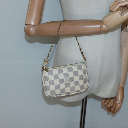 Louis Vuitton Pochette Accessoires Damier, WHITE, CANVAS, Clutche & pouche