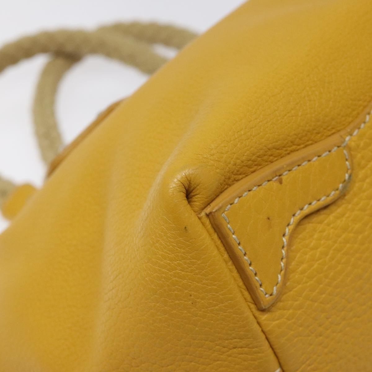 Prada Vintage Handbag Leather, YELLOW, LEATHER, Handbag