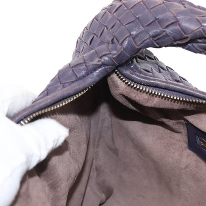 Bottega Veneta Veneta Hobo Pleated Intrecciato Nappa, PURPLE, LEATHER, Shoulder bag