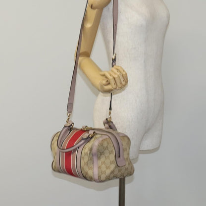 Gucci Vintage Web Boston Bag GG Canvas, BEIGE, CANVAS, Travel bag