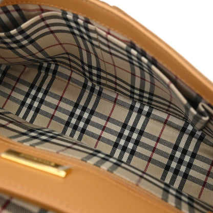 Burberry Vintage Shoulder Bag Leather, BEIGE, LEATHER, Shoulder bag
