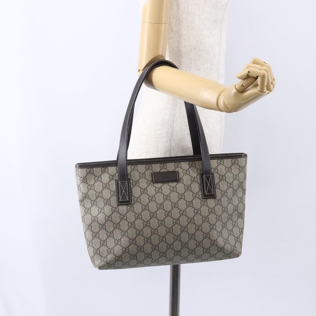 Gucci Plus Tote GG Coated Canvas with Leather, BEIGE, CANVAS, Tote bag