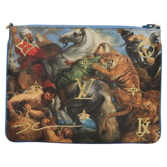 Louis Vuitton Pochette Clutch Limited Edition Jeff Koons Rubens Print Canvas, MULTICOLOUR, CANVAS, Clutche & pouche